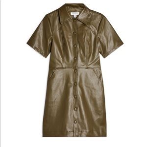 Topshop Dresses Nwt Faux Leather Shirt Dress Poshmark